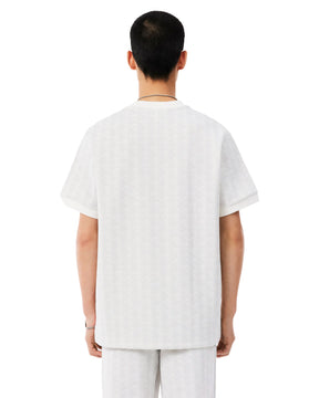 T-Shirt Uomo Lacoste Monogramma Grigio Chiaro