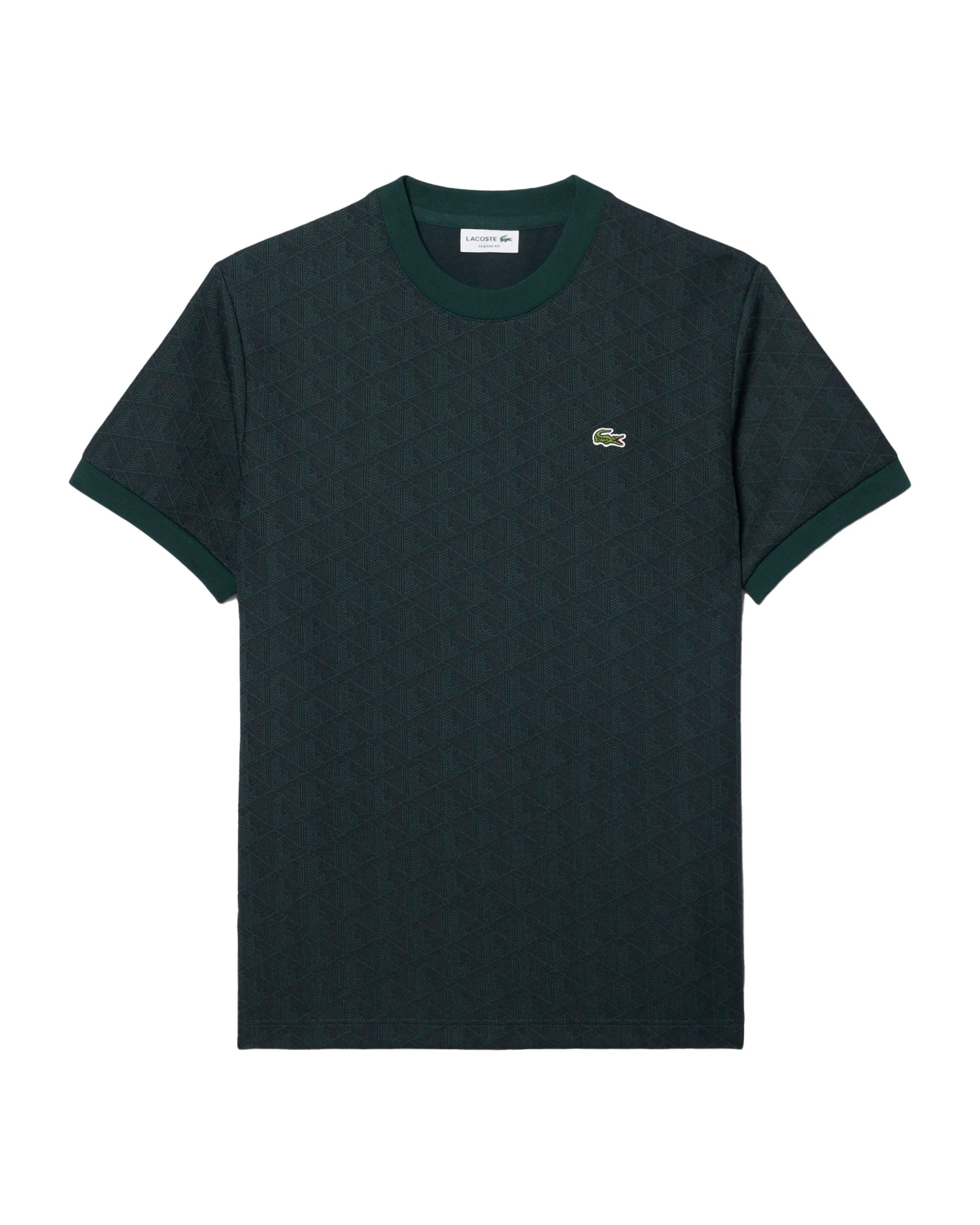 T-Shirt Uomo Lacoste Monogramma Verde Scuro