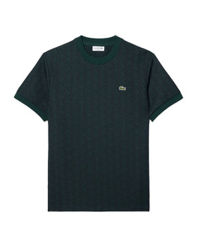 T-Shirt Uomo Lacoste Monogramma Verde Scuro