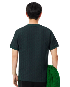 T-Shirt Uomo Lacoste Monogramma Verde Scuro