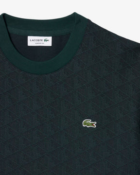 T-Shirt Uomo Lacoste Monogramma Verde Scuro