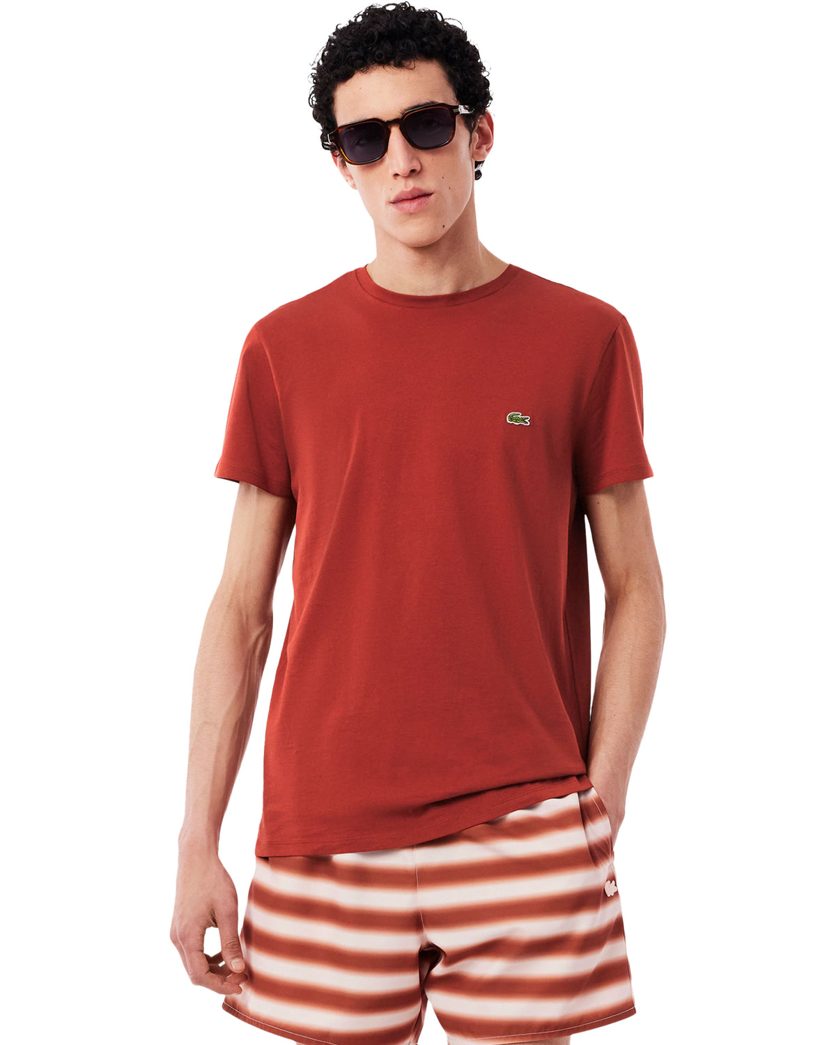 T-Shirt Uomo Lacoste Pima Ruggine