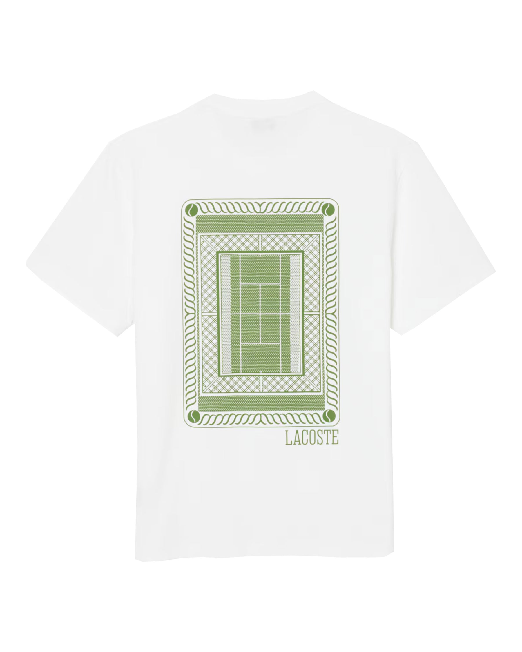 T-Shirt Uomo Lacoste Tennis Print Bianco