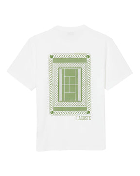 T-Shirt Uomo Lacoste Tennis Print Bianco