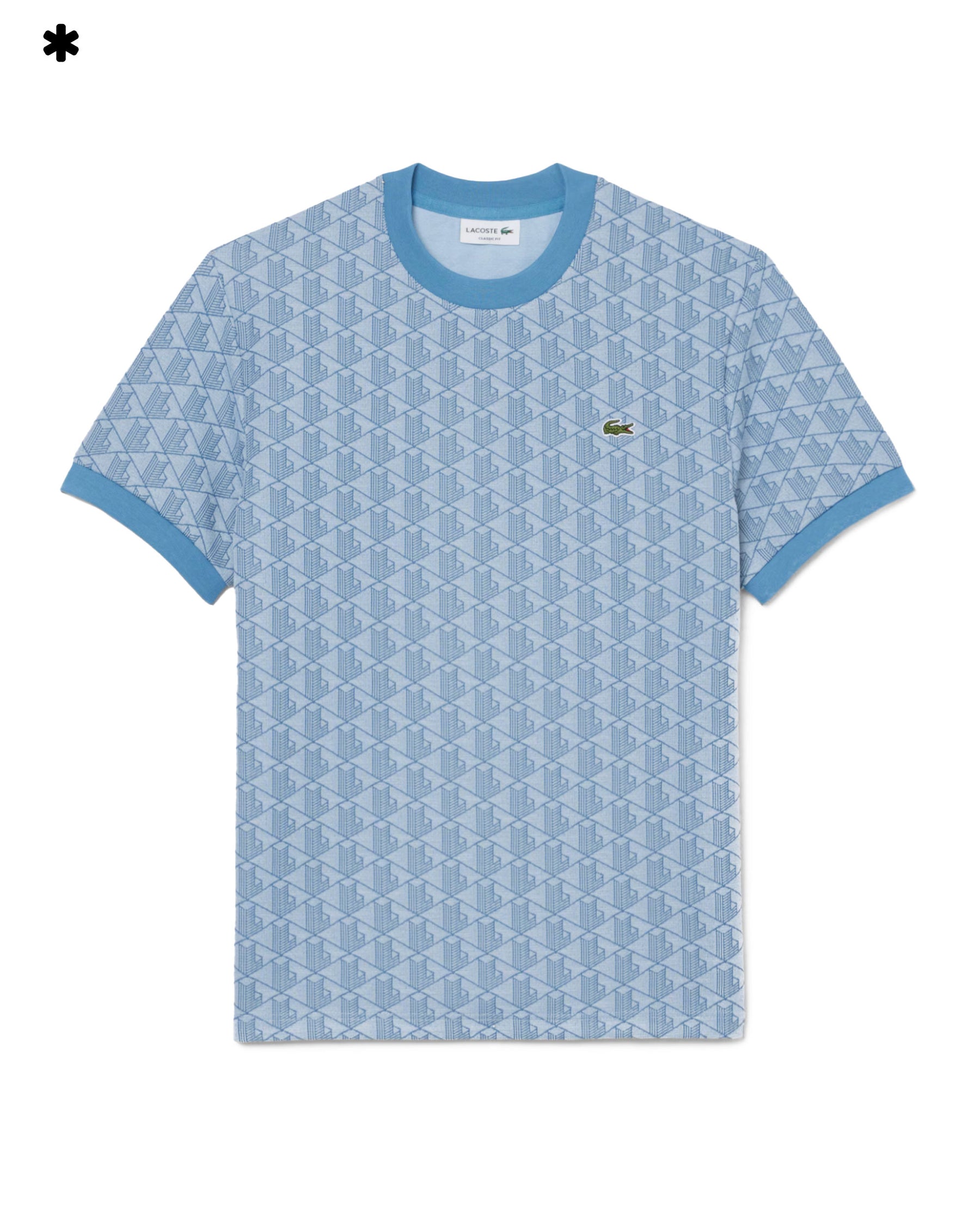 T-Shirt Uomo Monogramma Jacquard Celeste