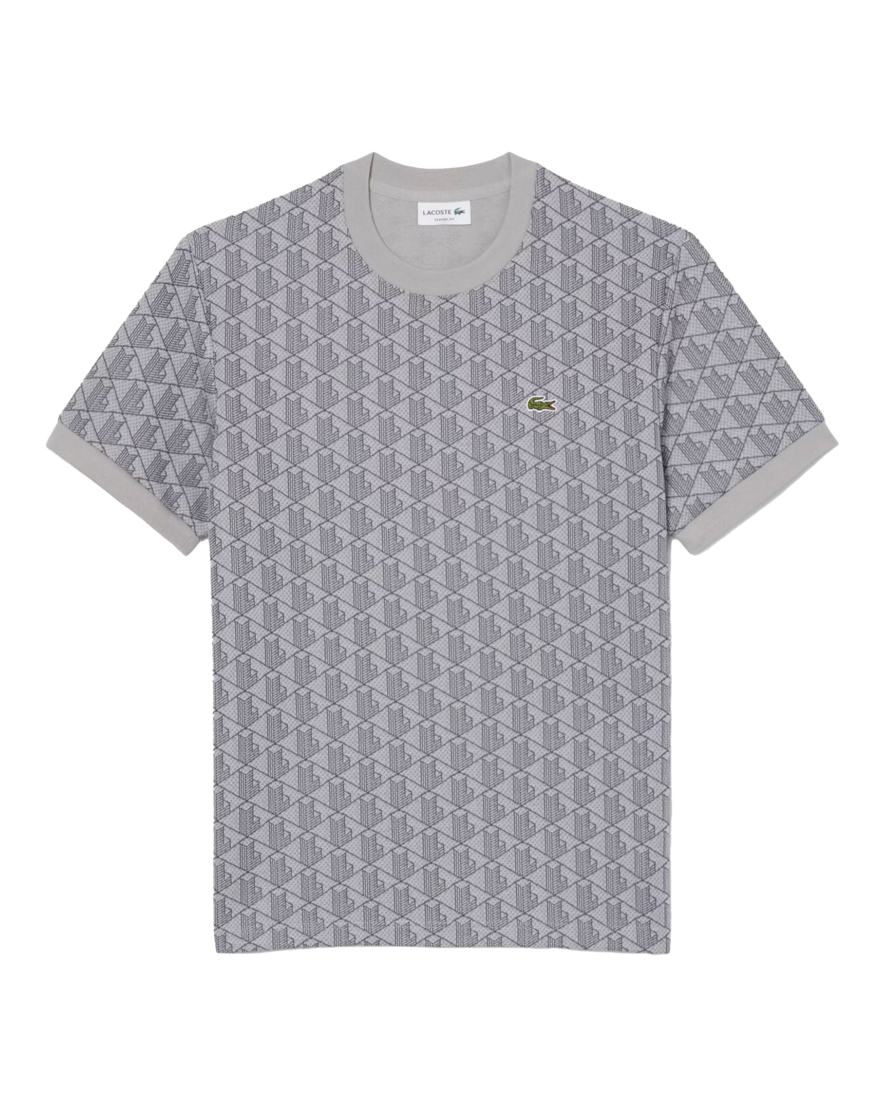 T-Shirt Uomo Monogramma Jacquard Grigio