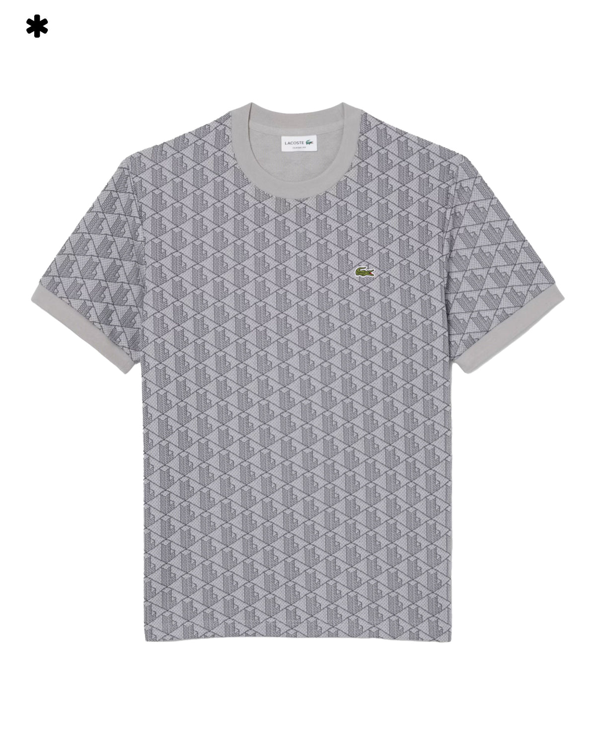 T-Shirt Uomo Monogramma Jacquard Grigio