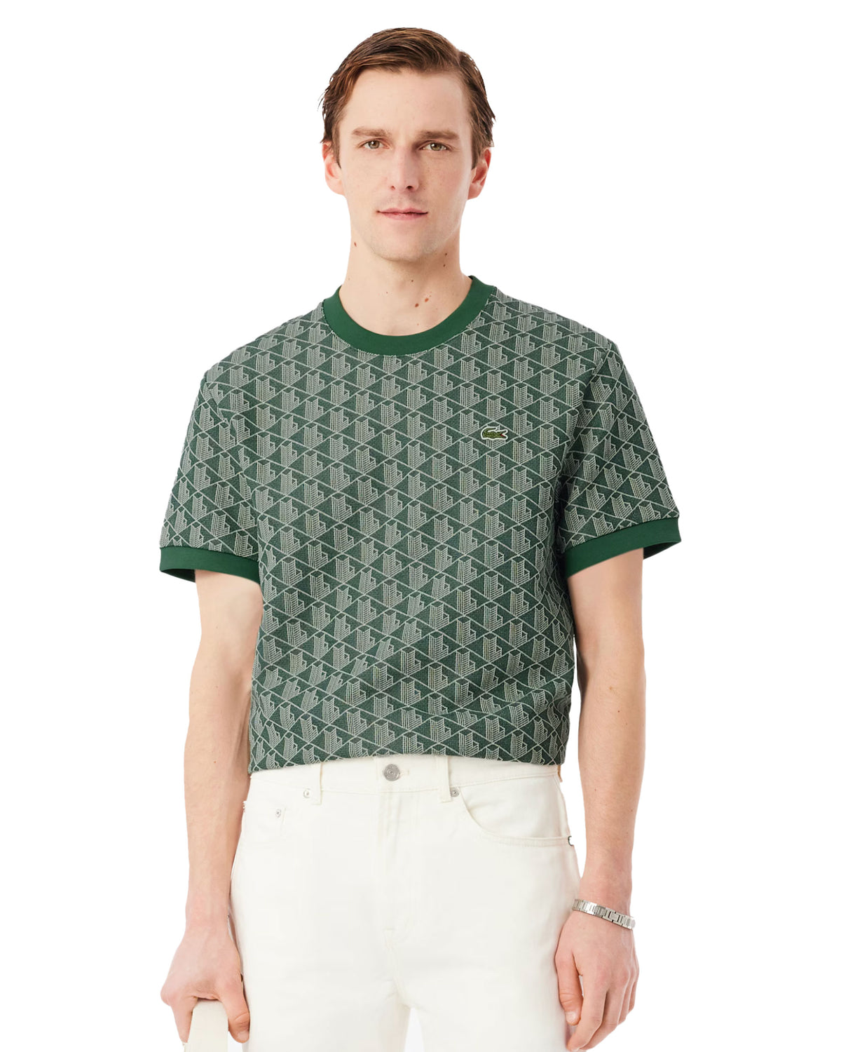 T-Shirt Uomo Lacoste Monogramma Jacquard Vede