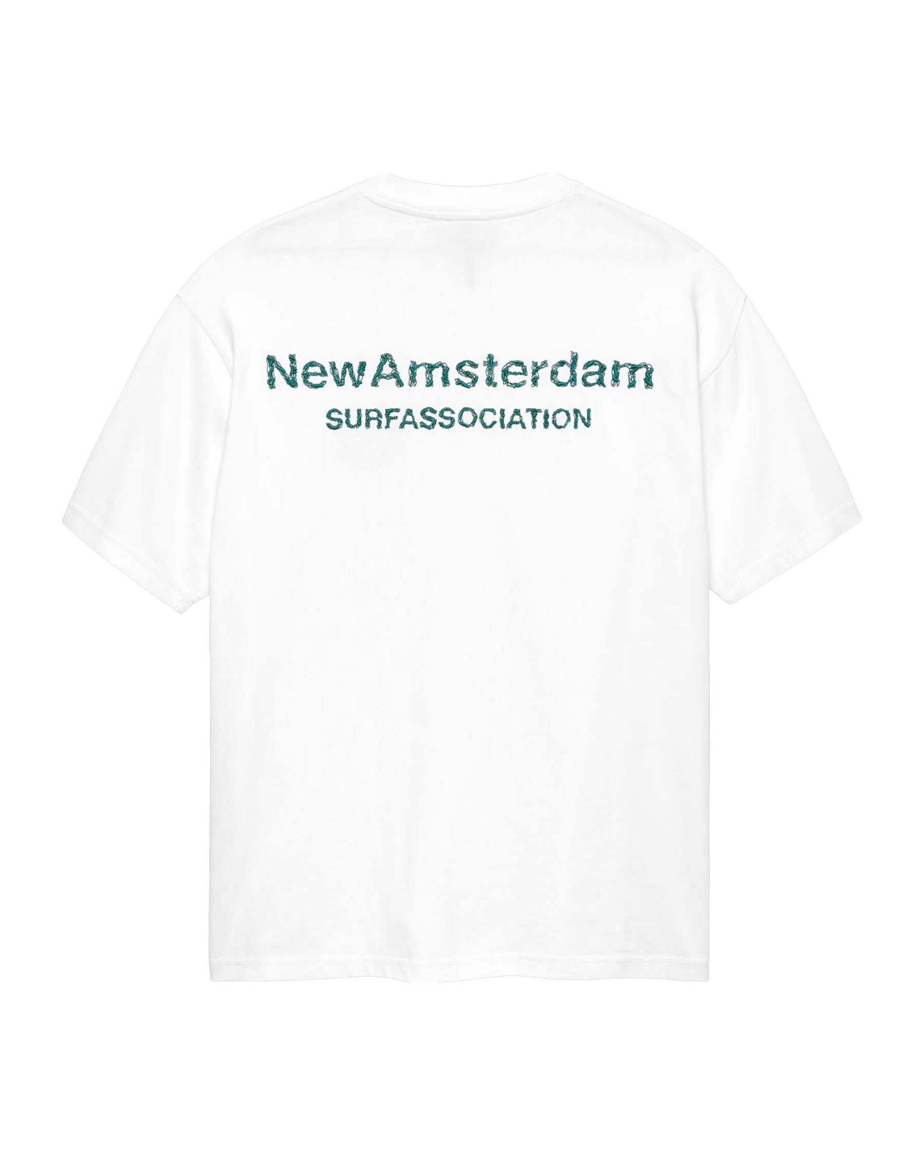 New Amsterdam Men's T-Shirt Surfassociation Logo Tee White Green