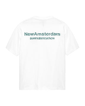 New Amsterdam Men's T-Shirt Surfassociation Logo Tee White Green