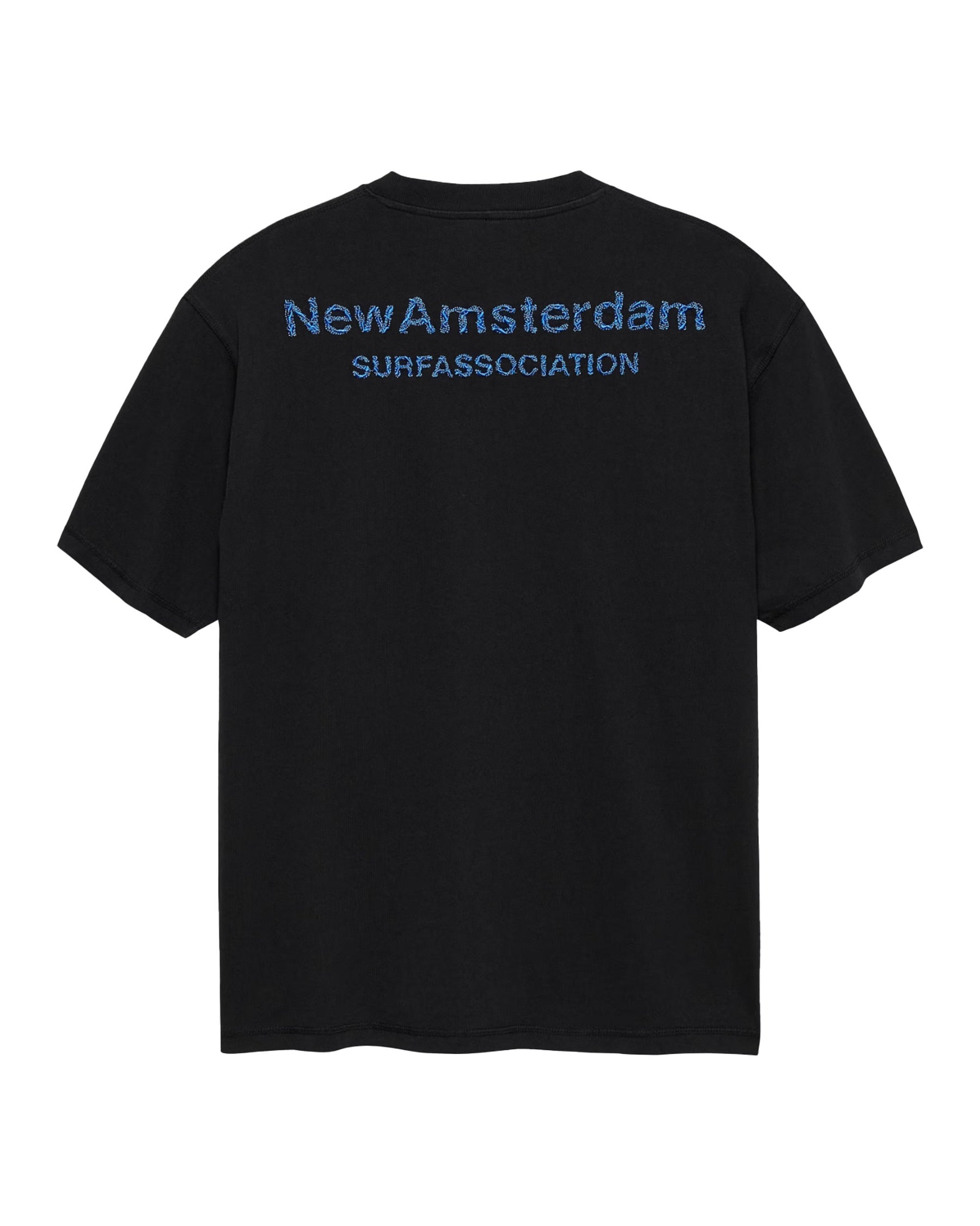 New Amsterdam Surfassociation Logo Tee Men's T-Shirt Black Blue