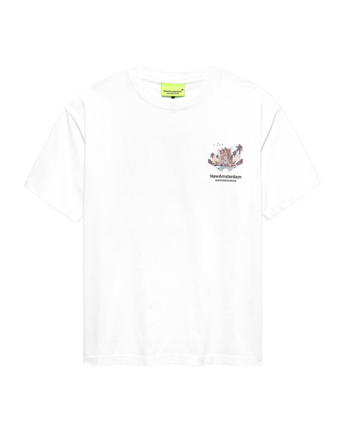 T-Shirt Uomo New Amsterdam Surfassociation Tropical Tee Bianco