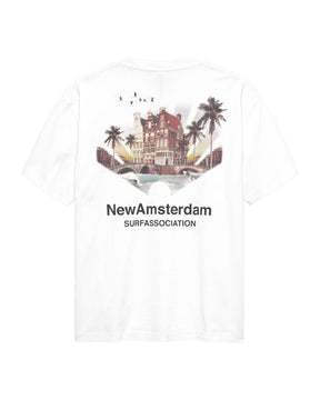T-Shirt Uomo New Amsterdam Surfassociation Tropical Tee Bianco