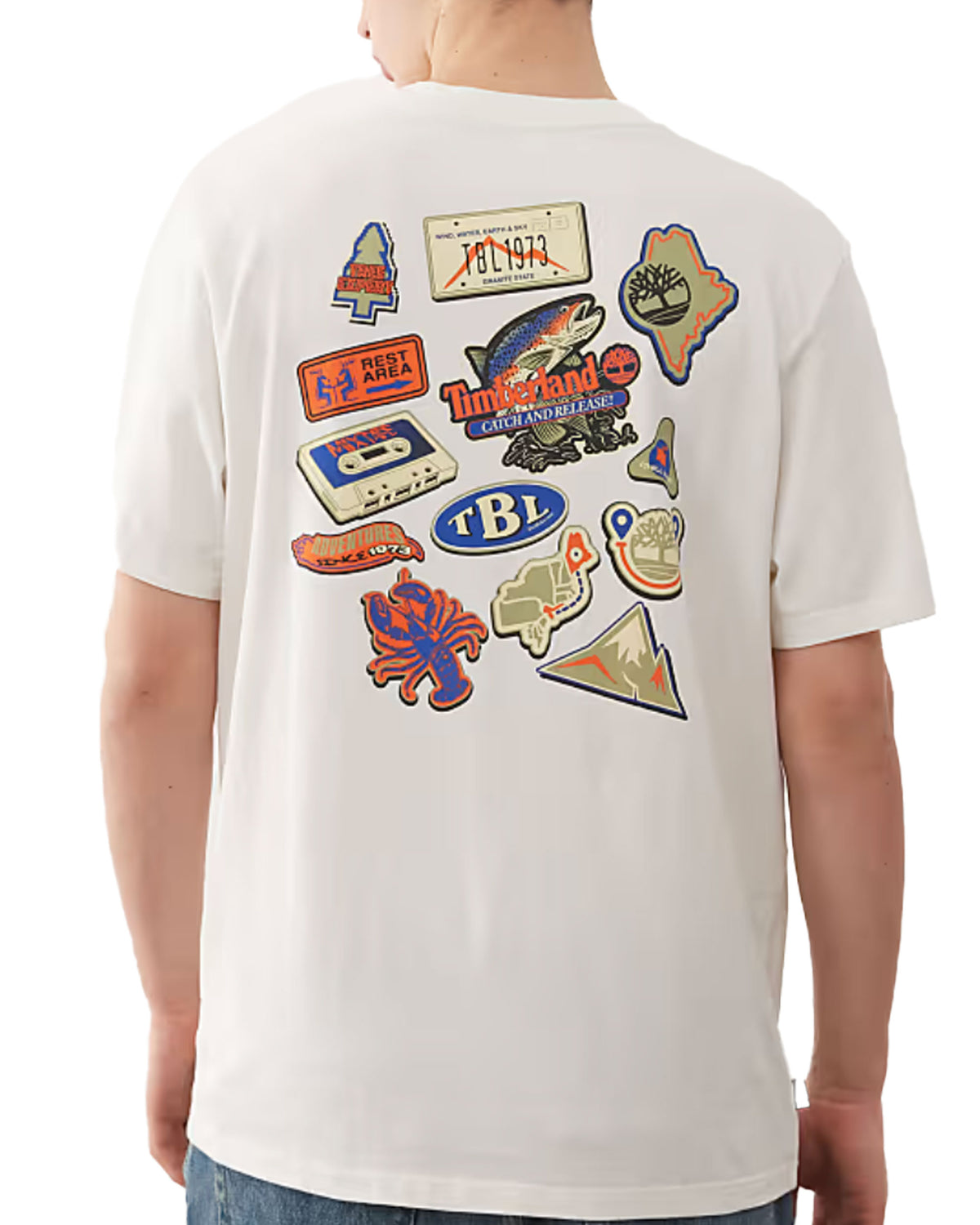 T-Shirt Uomo Timberland Magnet Back Graphic Tee Beige