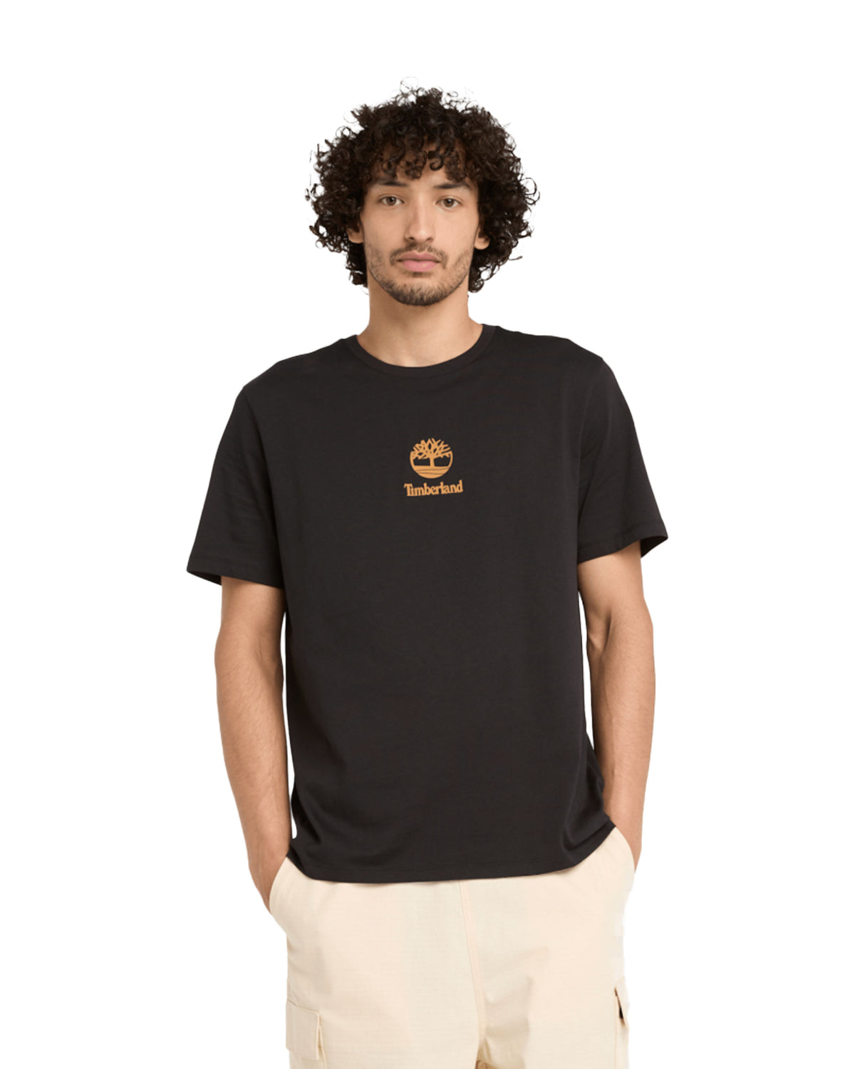 T-Shirt Uomo Timberland Print Stack Logo Short Sleeve Tee Black