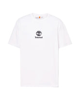 T-Shirt Uomo Timberland Print Stack Logo Short Sleeve Tee Bianco