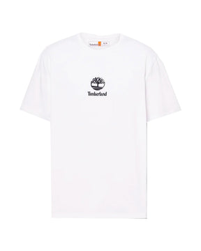 T-Shirt Uomo Timberland Print Stack Logo Short Sleeve Tee Bianco