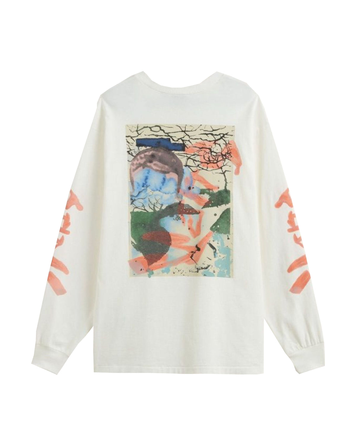 T-Shirt Uomo Vans Raw Instinct Ls Mountain Essentials Marshmallow