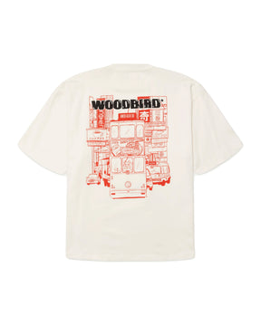 T-Shirt Uomo Woodbird WBBeam Tram Tee Off White