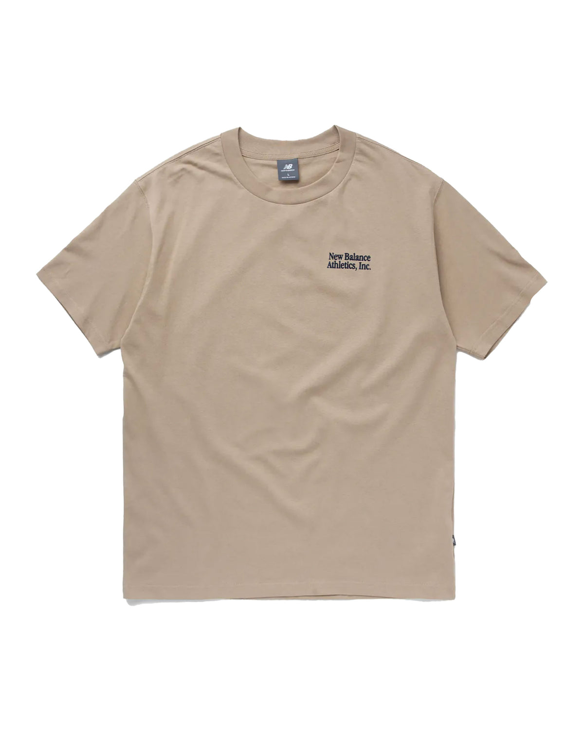 T-Shirt Uomo new Balance Athletics Flocked Relaxed Tee Beige