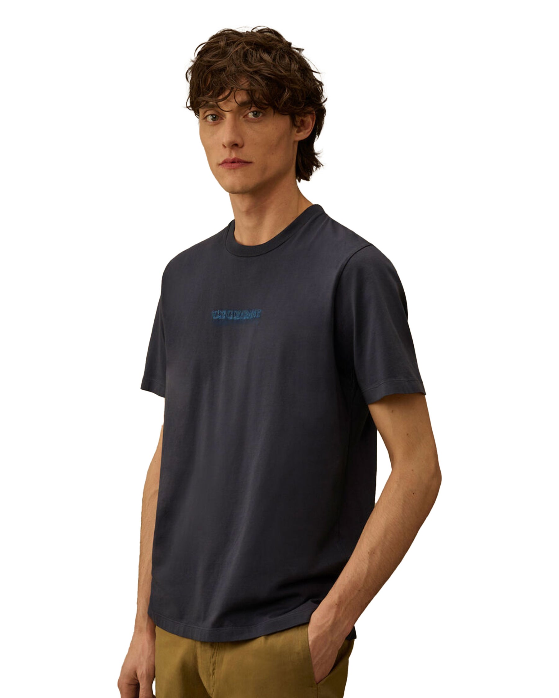 T-Shirts CP Company Short Sleeve In Jersey 24-1 Midnight Blu