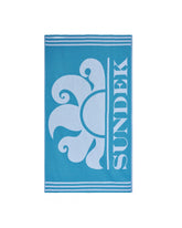 Telo Mare Sundek Big Logo Cotone Azzurro