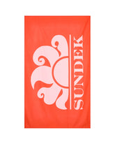 Telo Mare Sundek in Microfibra Big Logo Rosso