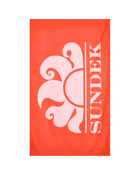 Telo Mare Sundek in Microfibra Big Logo Rosso