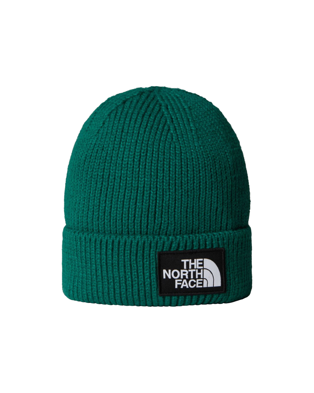 The North Face Logo Box Cuffed Beanie Evergreen