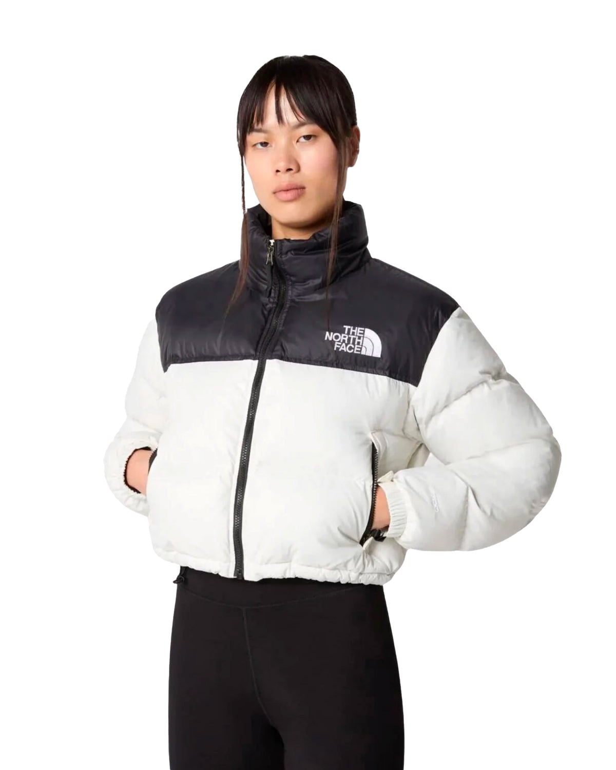 The North Face Nuptse Short Jacket Bianco-Nero