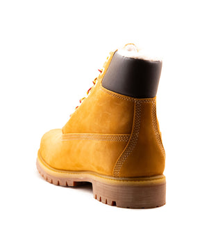 Timberland Premium 6 Inch Lace Up Waterproof Boot Wheat Con Pelliccia Interna