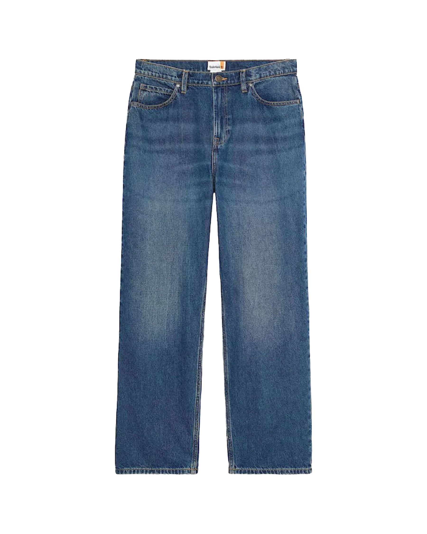 Timberland Sandown Back Embroidered Tree Logo Denim Pant Mid Indigo