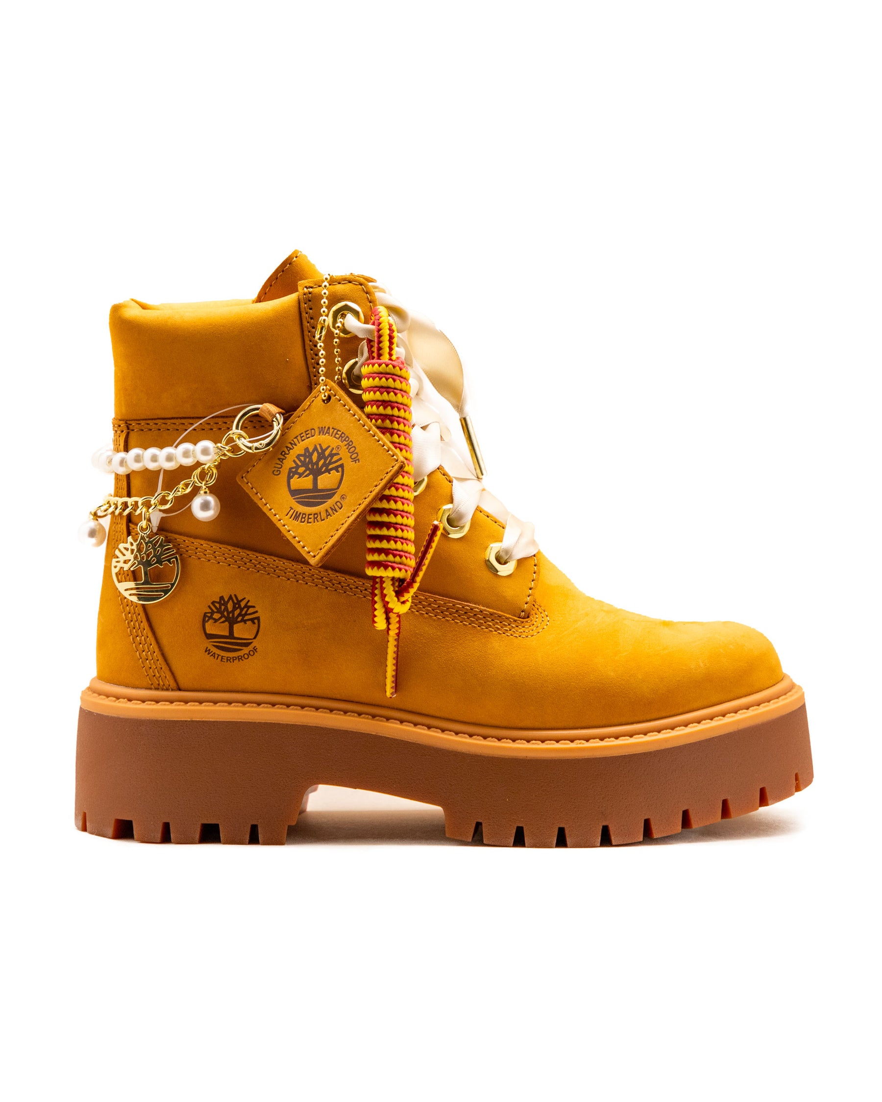 Timberland Stone Street 6 Inch Lace Up Boot Nubuck W Charms