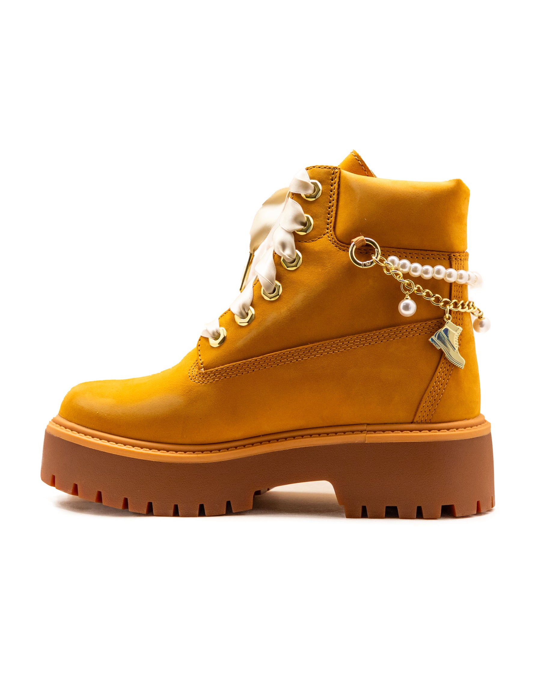 Timberland Stone Street 6 Inch Lace Up Boot Nubuck W Charms