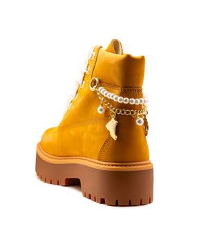 Timberland Stone Street 6 Inch Lace Up Boot Nubuck W Charms