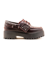 Timberland Stone Street Boat Shoe Stud Burgundy Full Grain