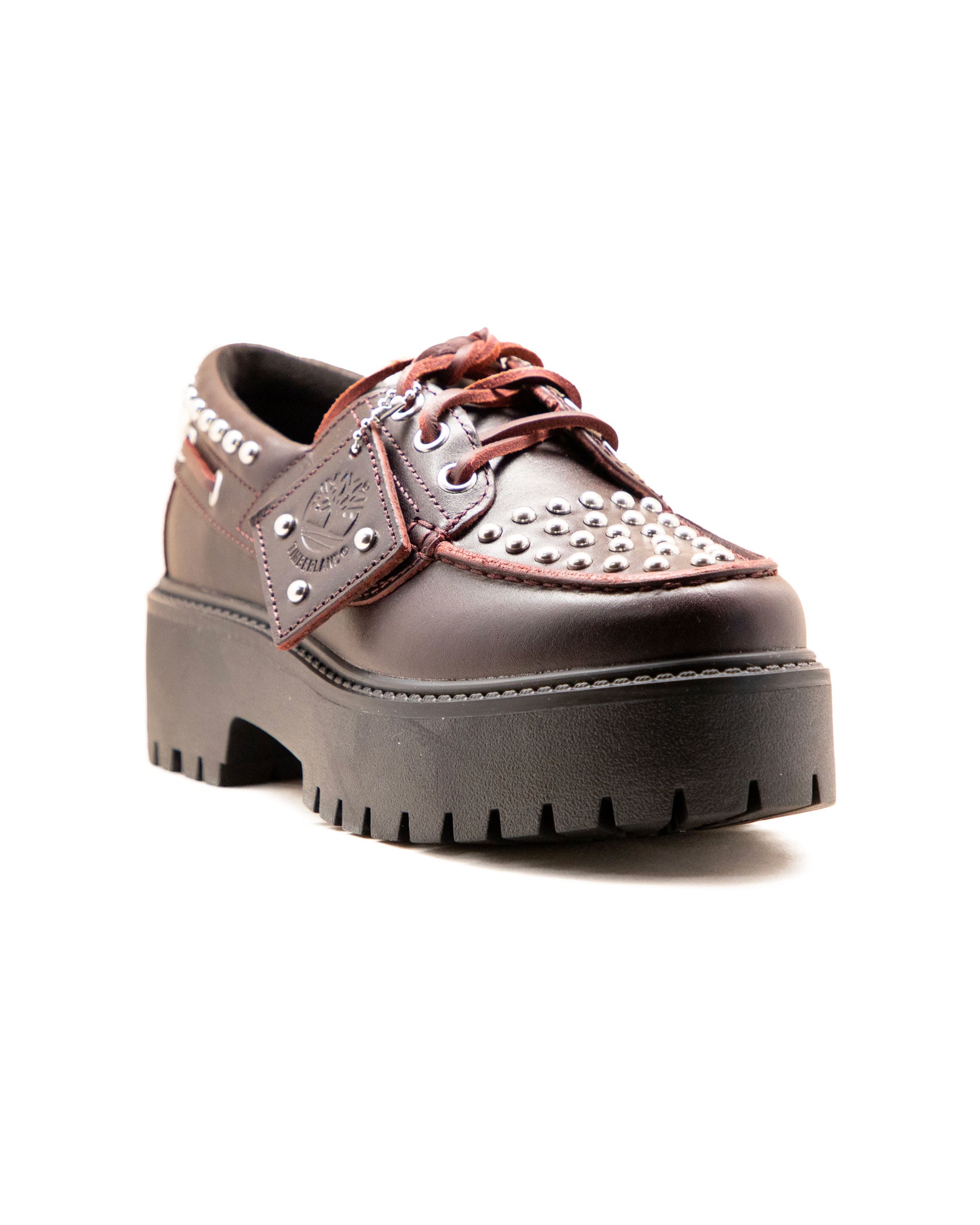 Timberland Stone Street Boat Shoe Stud Burgundy Full Grain