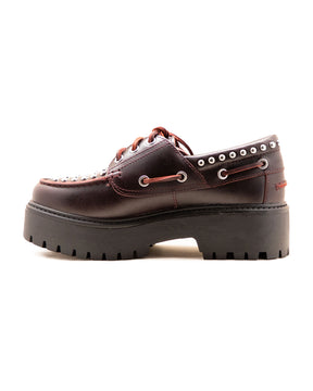 Timberland Stone Street Boat Shoe Stud Burgundy Full Grain