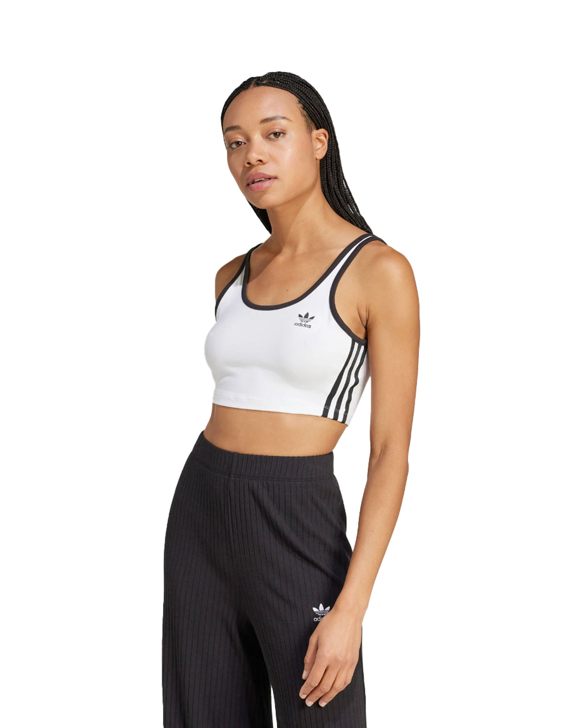Top Donna Adidas 3S Bra Top White-Black