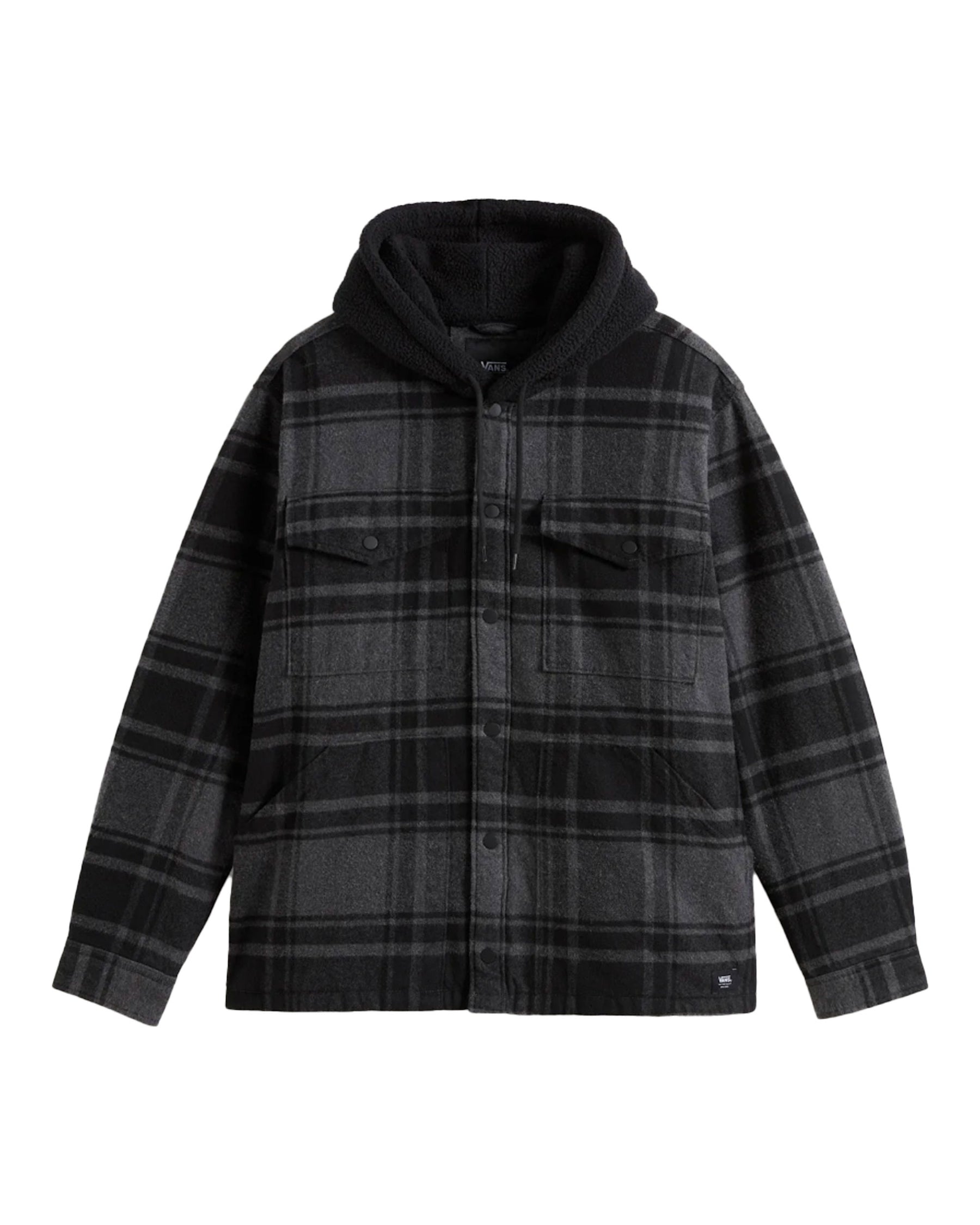Vans Piedmont Hooded Plaid Shacket Black-Asphalt Heather
