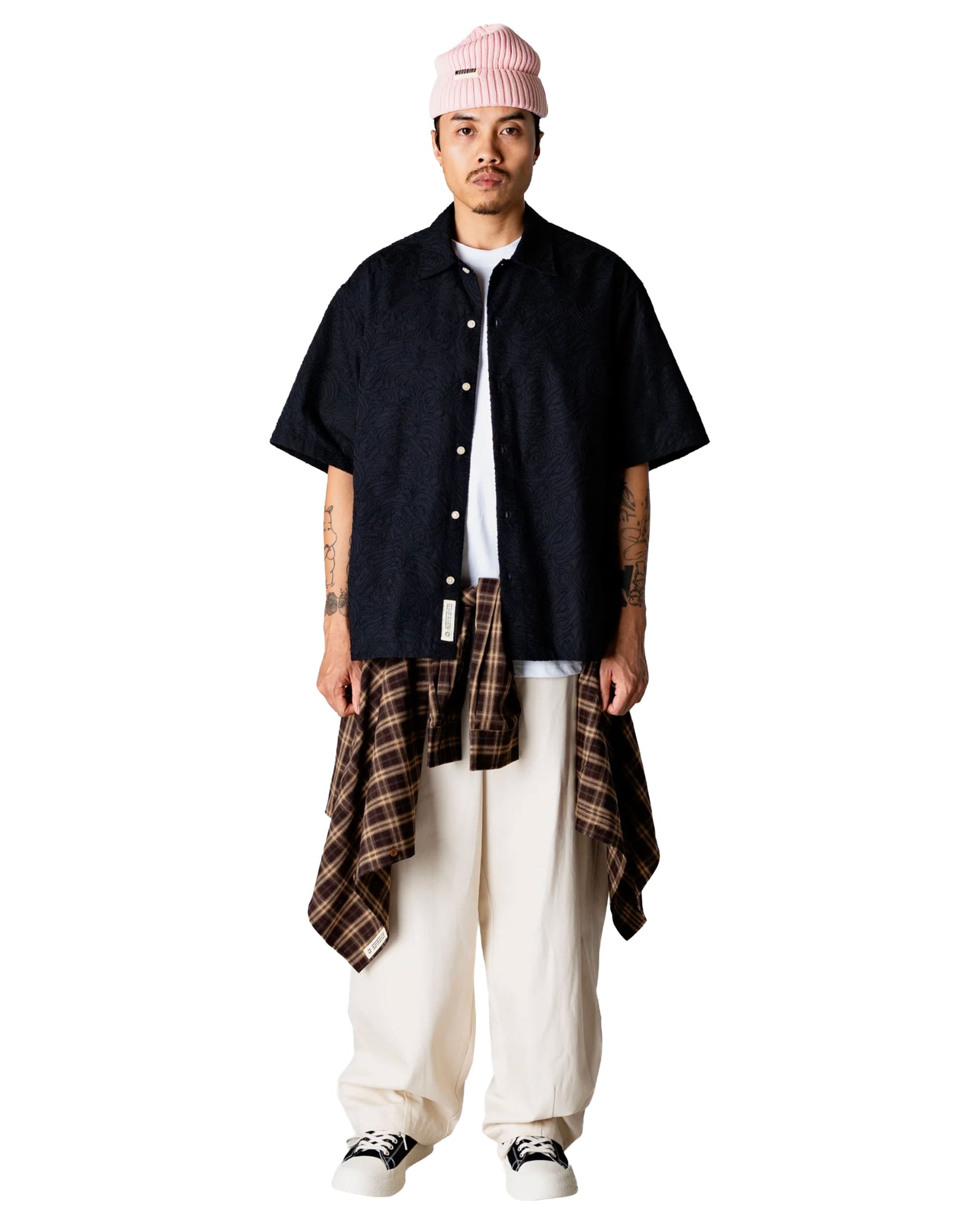 Wbwang Embroidery Shirt Nero