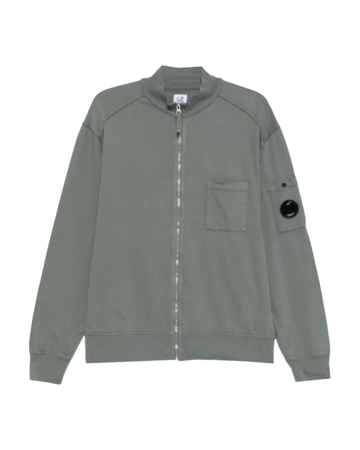 Felpa Uomo CP Company Full Zip Pocket Verde