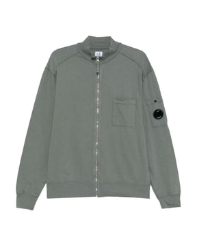 Felpa Uomo CP Company Full Zip Pocket Verde