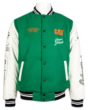 Bomber Caterpillar Cat Iconic Varsity Jacket Green