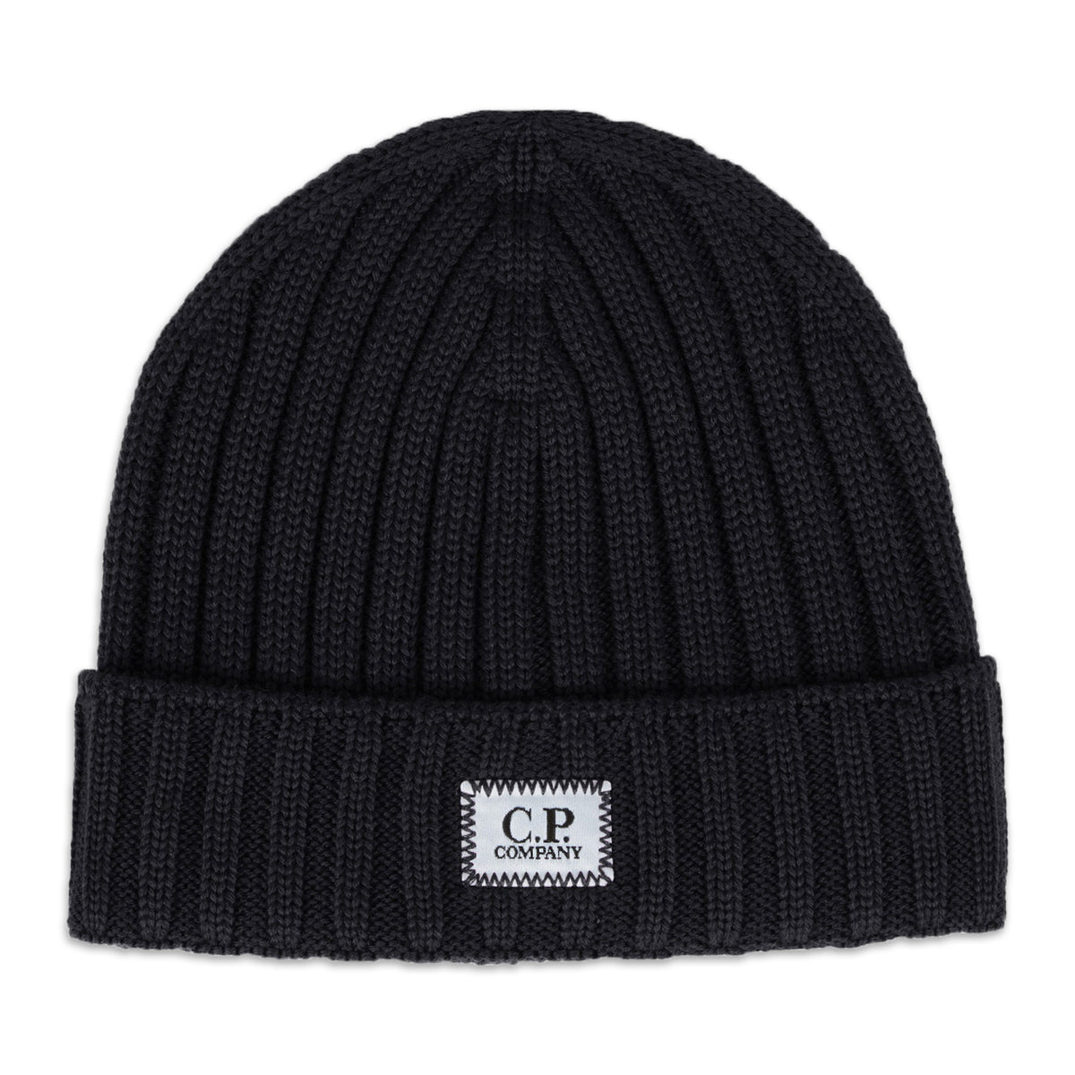 CP Company Extra Fine Merino wool Logo Beanie Blue