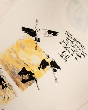 Jersey Sketch Graphic T-shirt Bianco 12CMTS312A-005431G-115