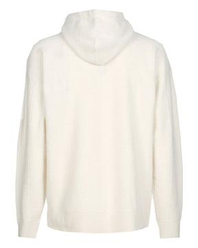 CP Company Knitwear Hooded in Lambswool Gauze White