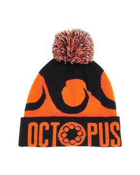 Beanie Hat Octopus Pom-poms logo Orange