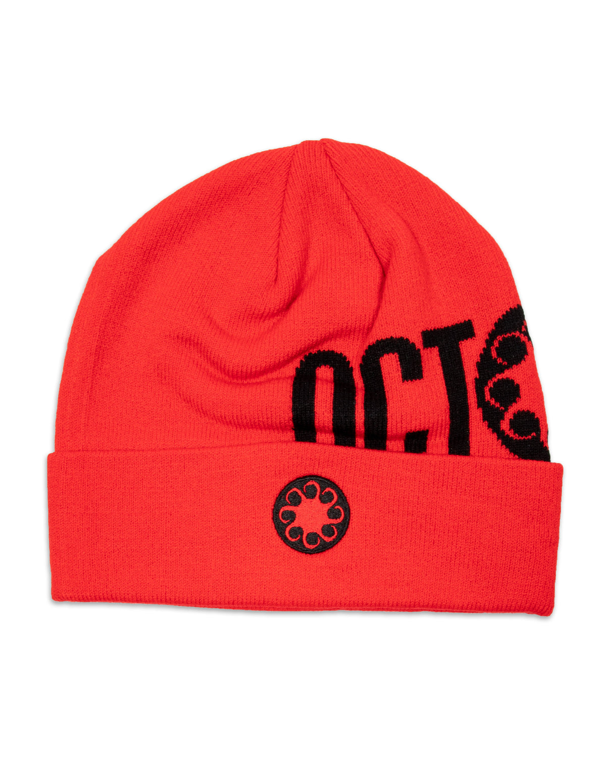 Octopus Logo Fold Beanie Hat 21WOBNP03-Red