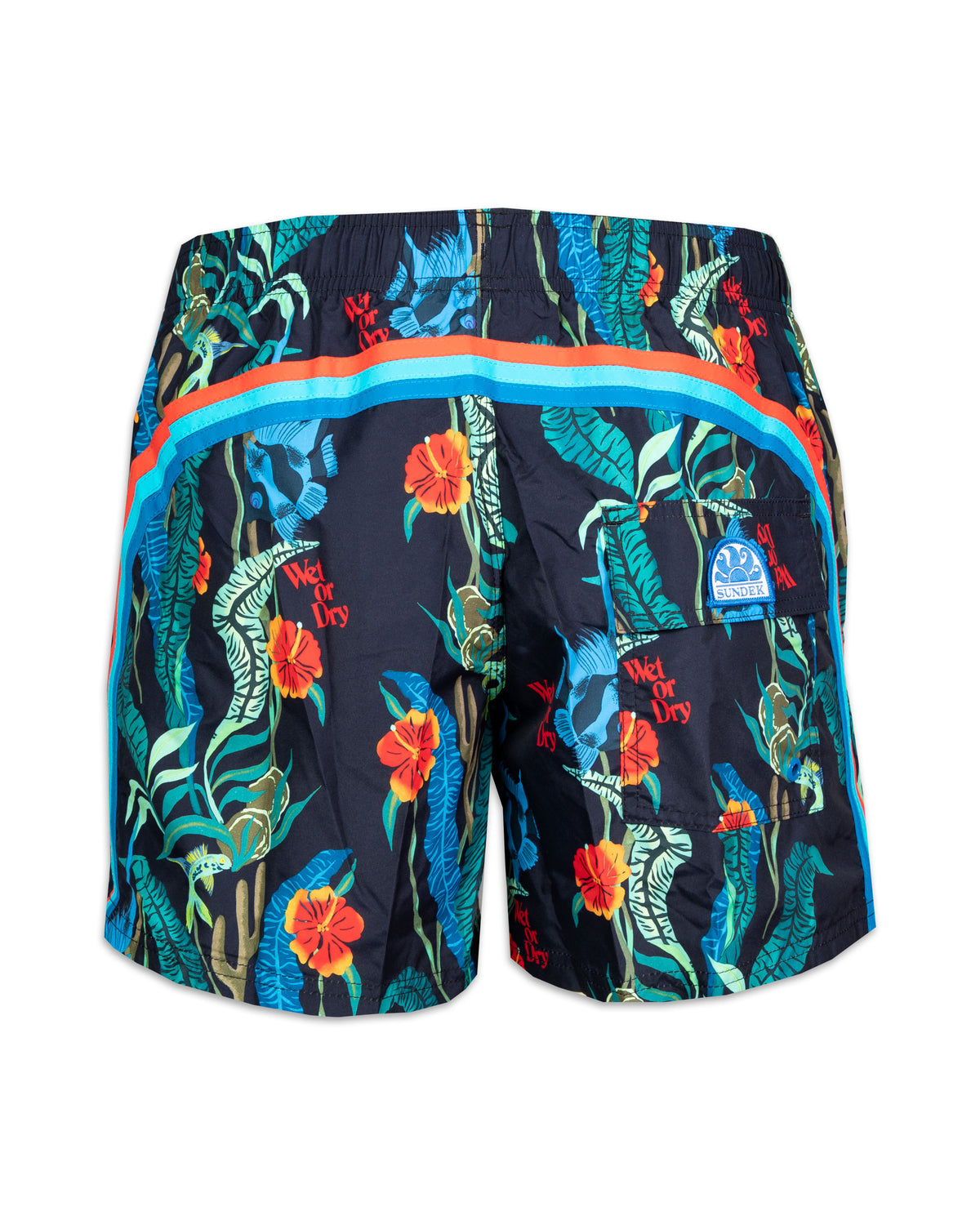 Man Boardshort Sundek Printed Palm Black